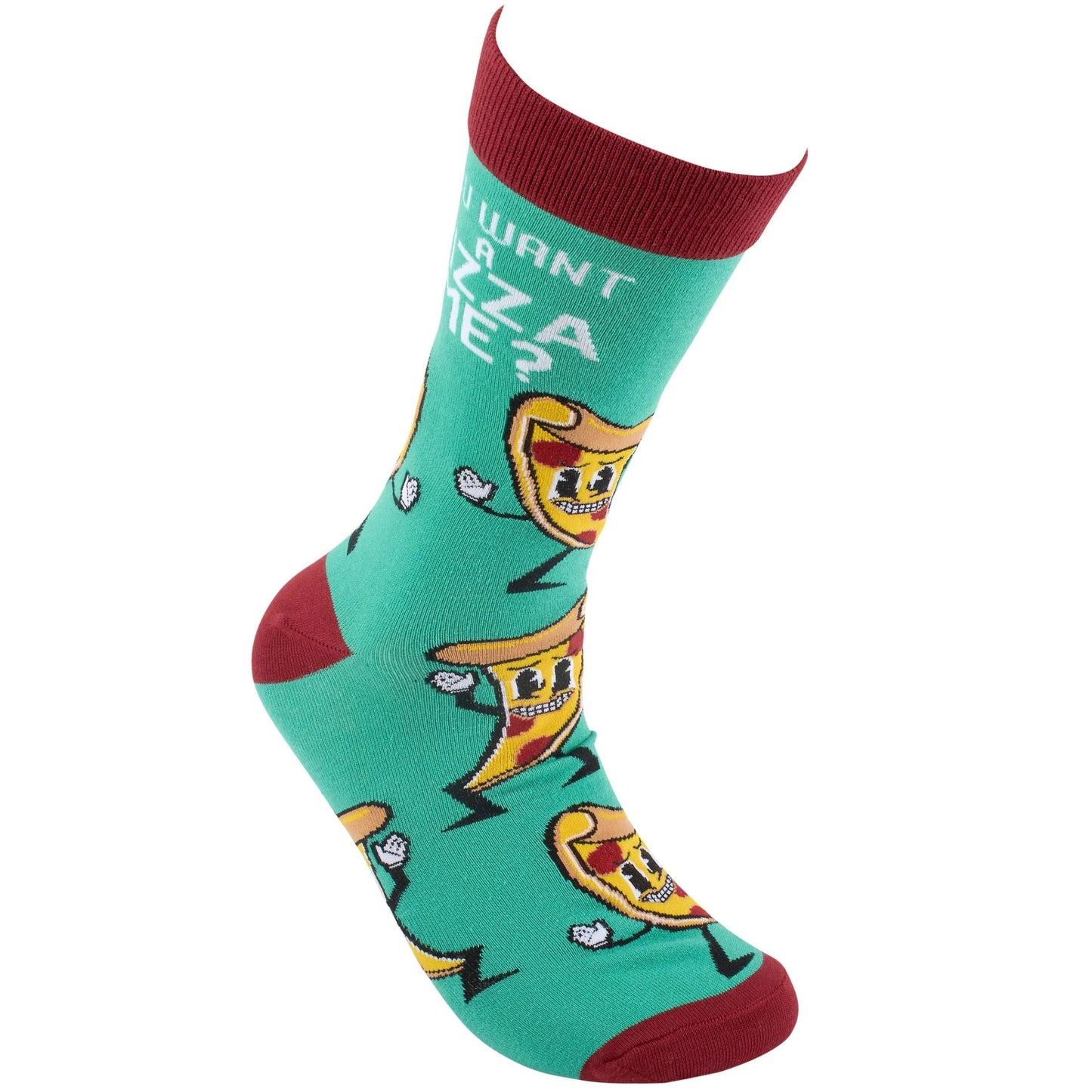 You Want A Pizza Me? Socks | Retro Food Pun Novelty Socks | Gift for Pizza Lovers