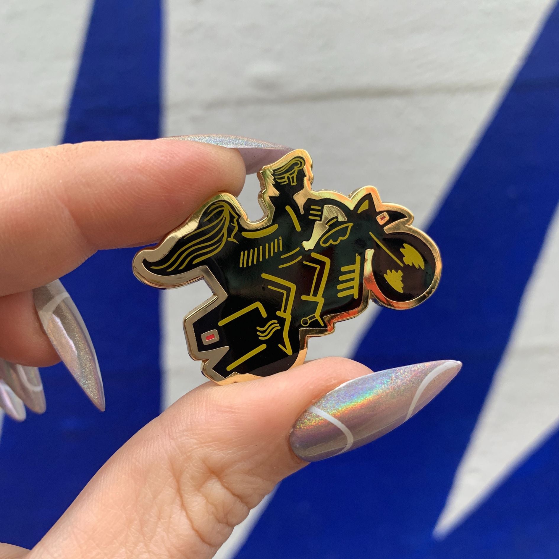 You and I Are More Than Friends, We're Like A Really Small Gang Enamel Pin in Black, Yellow and Gold