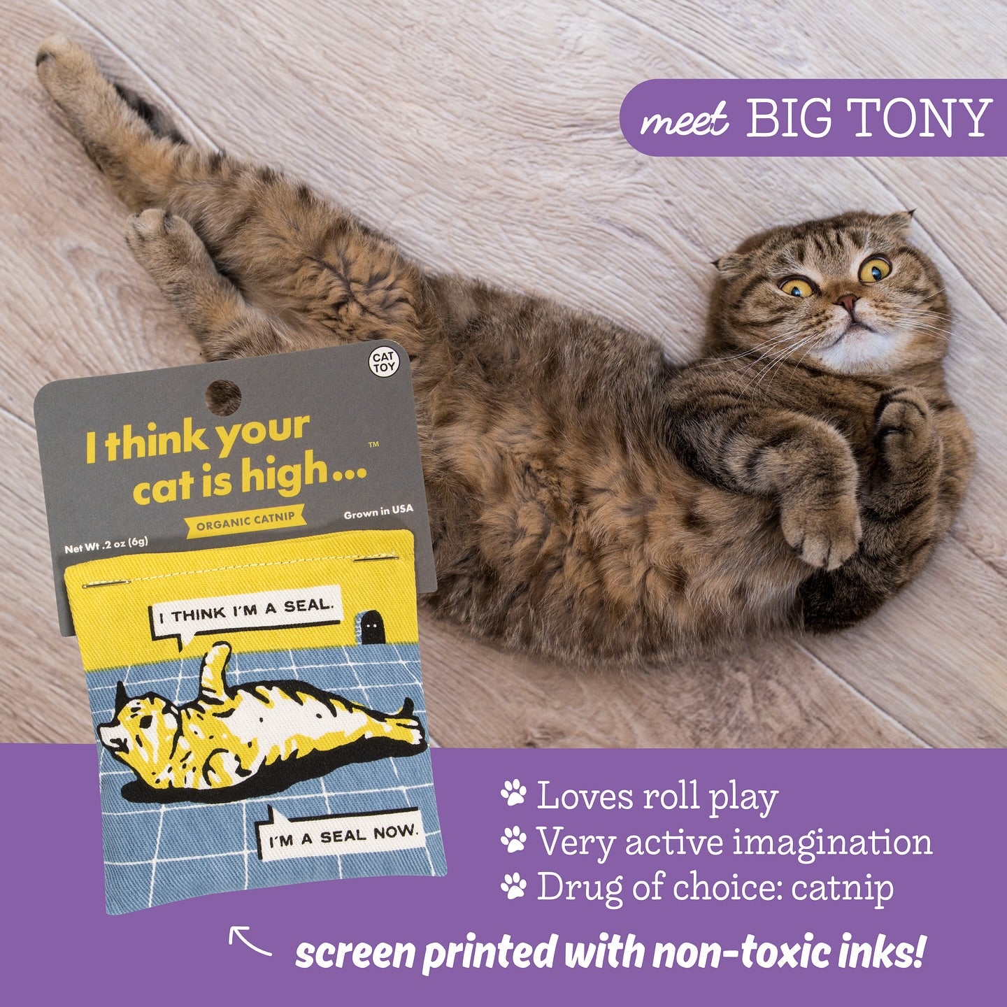 Your Cat Is High Catnip Toy | Premium Organic Catnip | Cotton Pouches