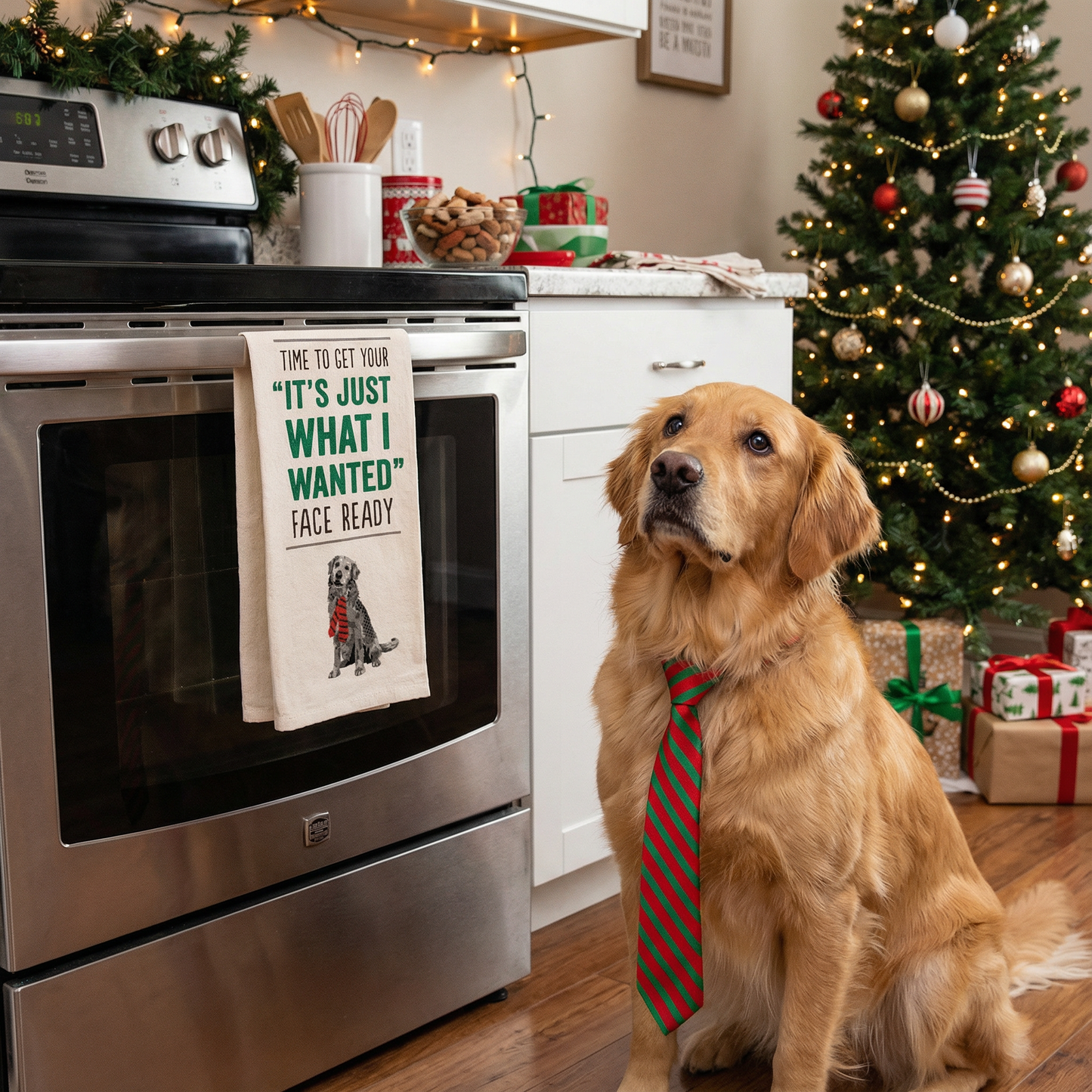 Your Just What I Wanted Face Dog Kitchen Towel | Hand Dish Cloth | 18" x 26"