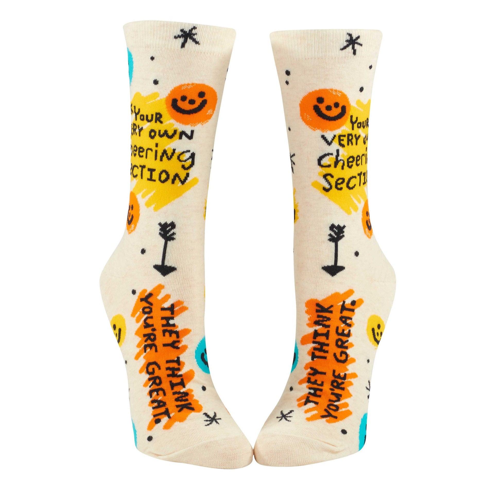 Your Very Own Cheering Section Women's Crew Socks | Novelty Funny Socks | BlueQ at GetBullish