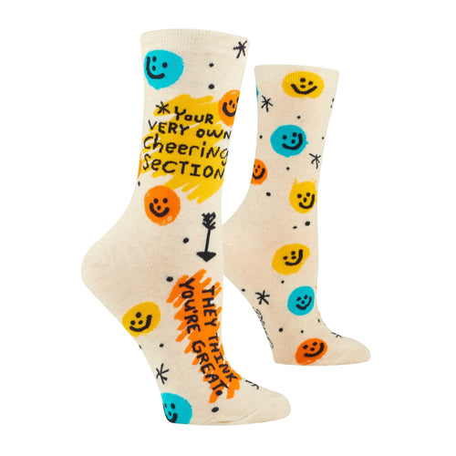 Your Very Own Cheering Section Women's Crew Socks | Novelty Funny Socks | BlueQ at GetBullish