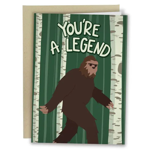 You're A Legend Bigfoot Greeting Card | Funny Father's Day Card | 5" x 7"