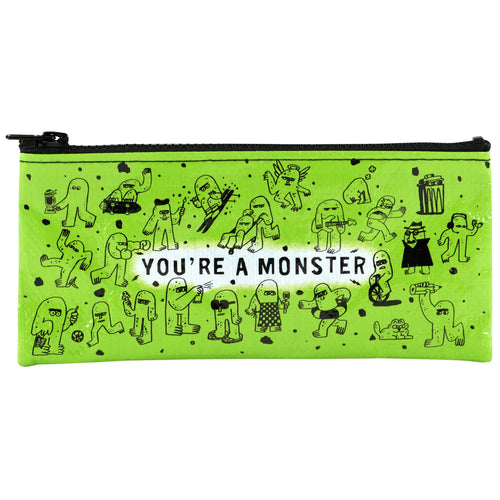 You're A Monster Pencil Case in Brat Green | 4.25" x 8.5" | BlueQ at GetBullish