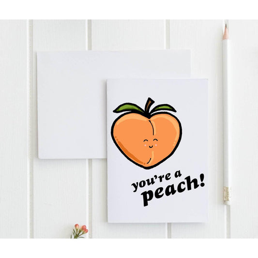You're A Peach Funny Greeting Card-Moonlight Makers-The Bullish Store