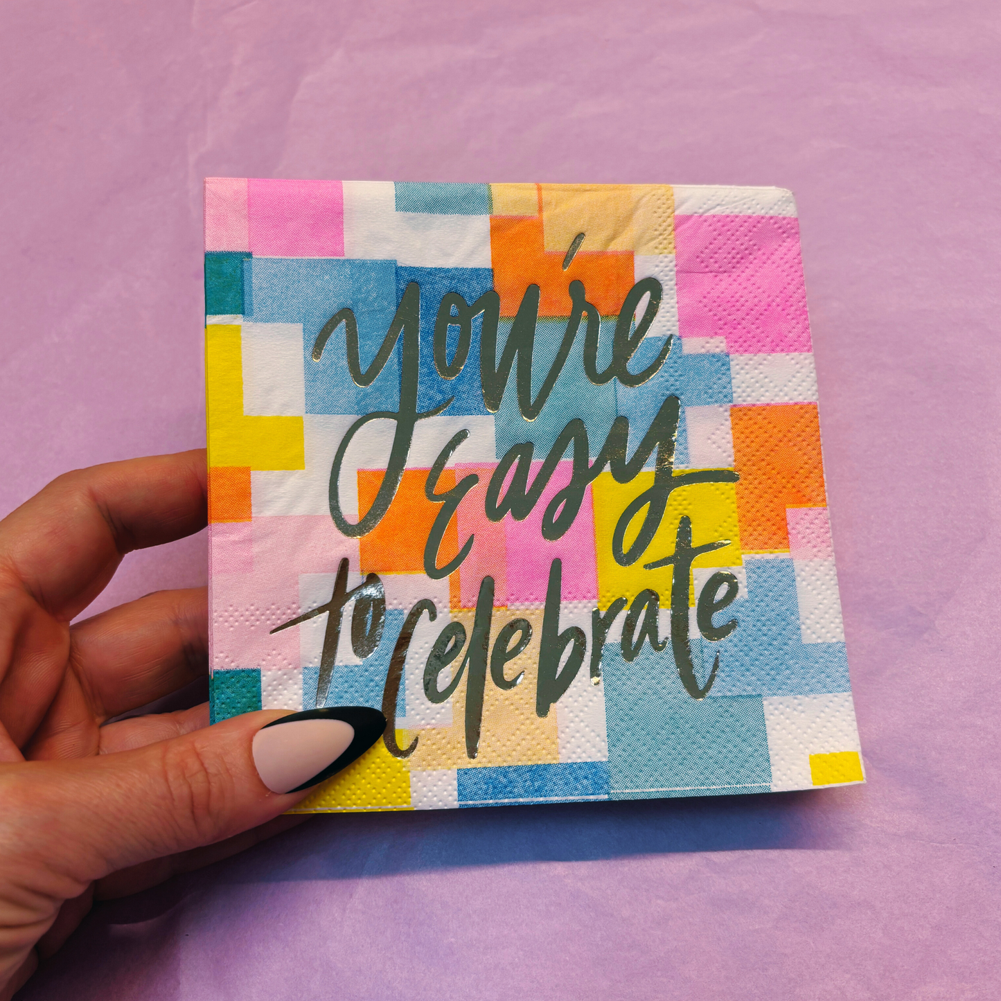 You're Easy to Celebrate Beverage Napkins | Party Cocktail Paper Napkin | 5"