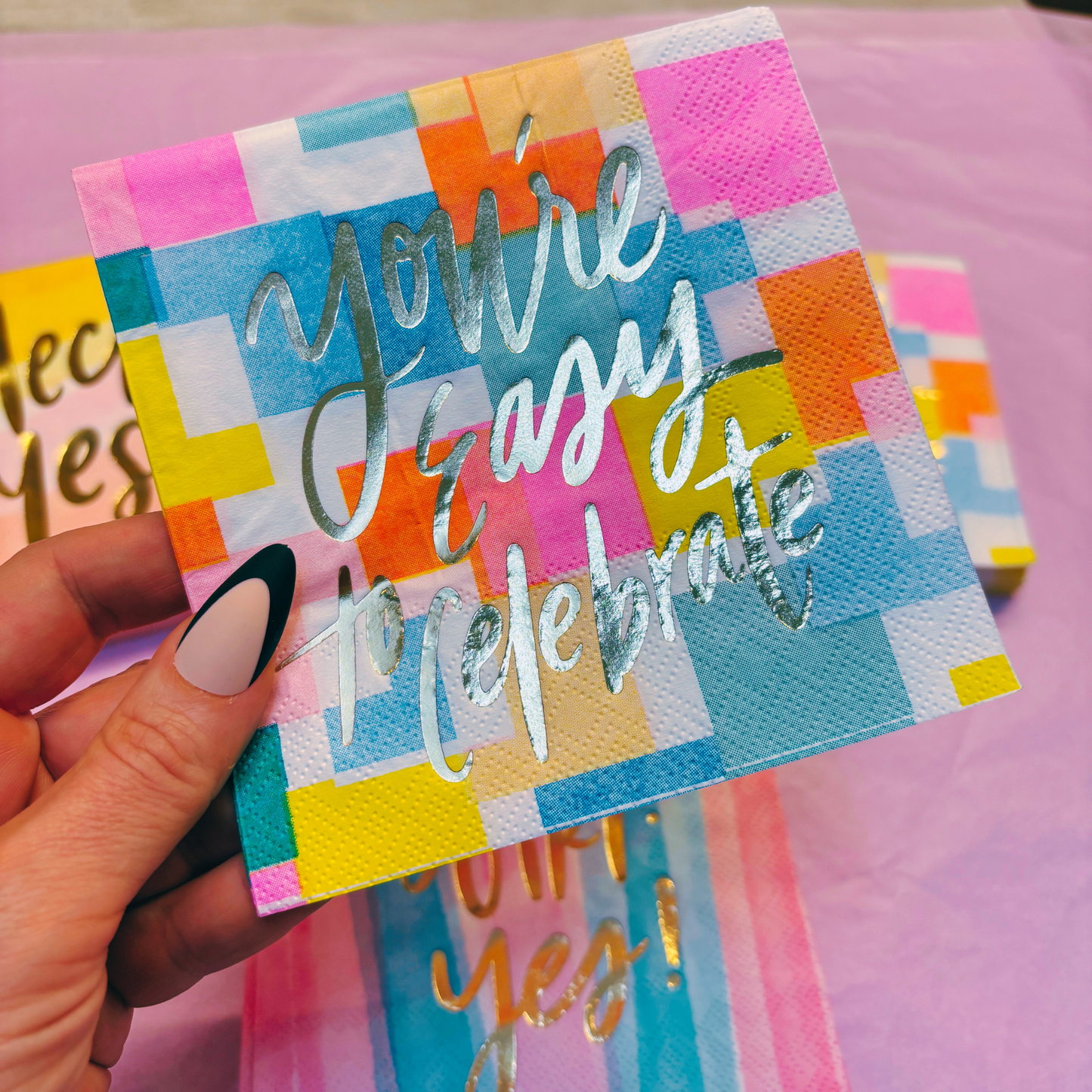 You're Easy to Celebrate Beverage Napkins | Party Cocktail Paper Napkin | 5"