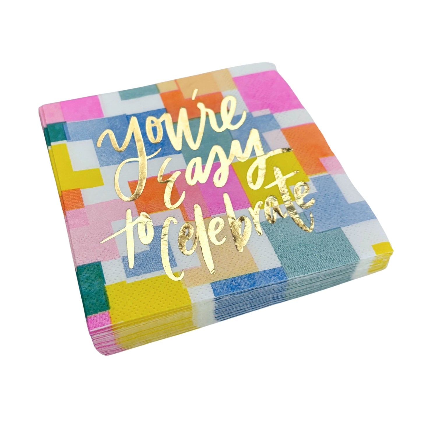 You're Easy to Celebrate Beverage Napkins | Party Cocktail Paper Napkin | 5"