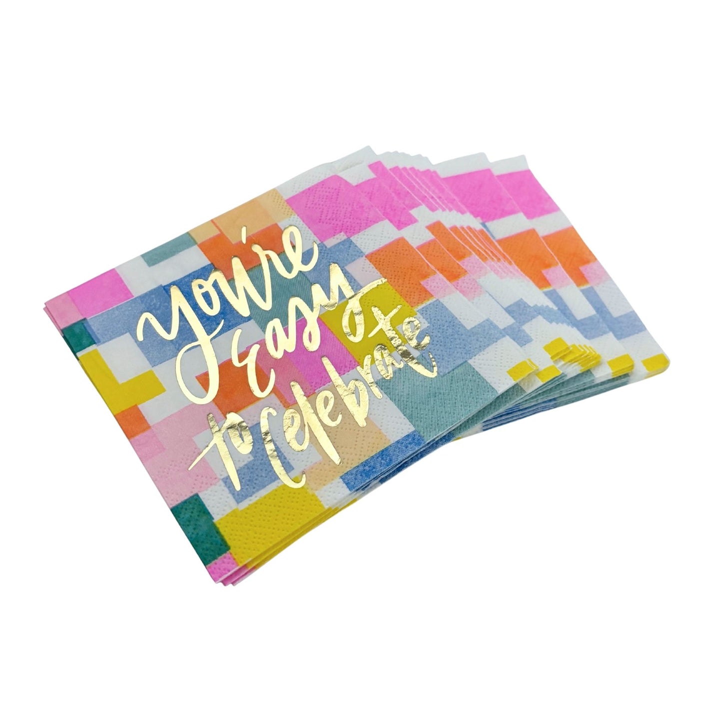 You're Easy to Celebrate Beverage Napkins | Party Cocktail Paper Napkin | 5"