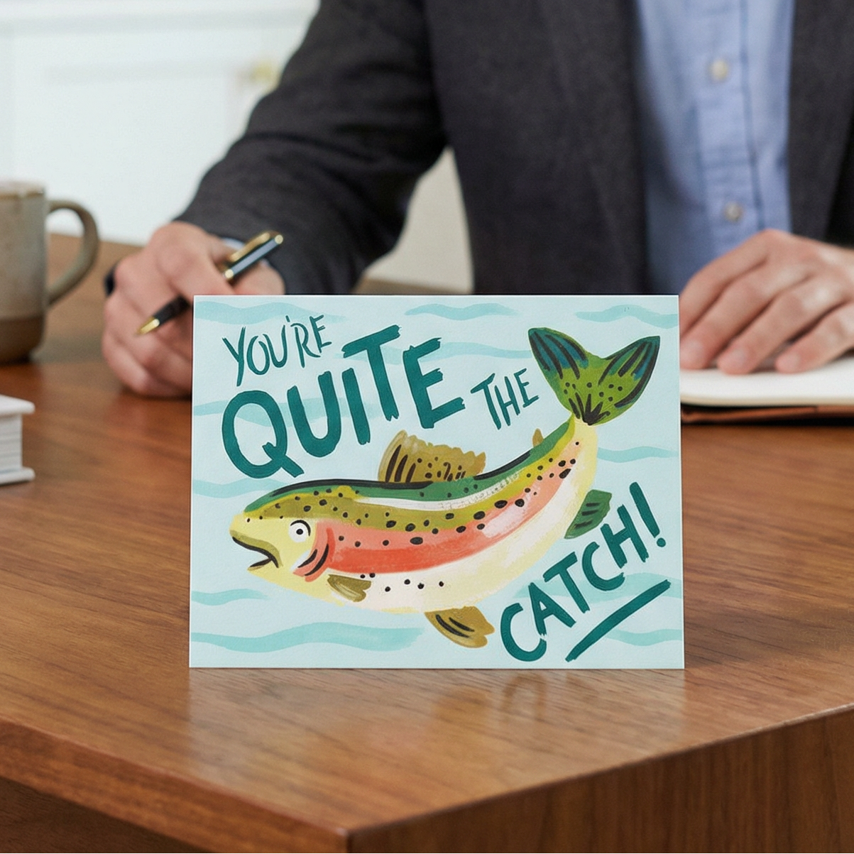 You're Quite The Catch Trout Card | Funny Greeting Card | 4.75" x 5.5"