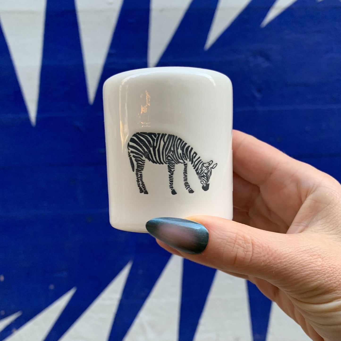 Zebra Salt And Pepper Shakers Set in White | Farmhouse Stoneware | Gift for Her