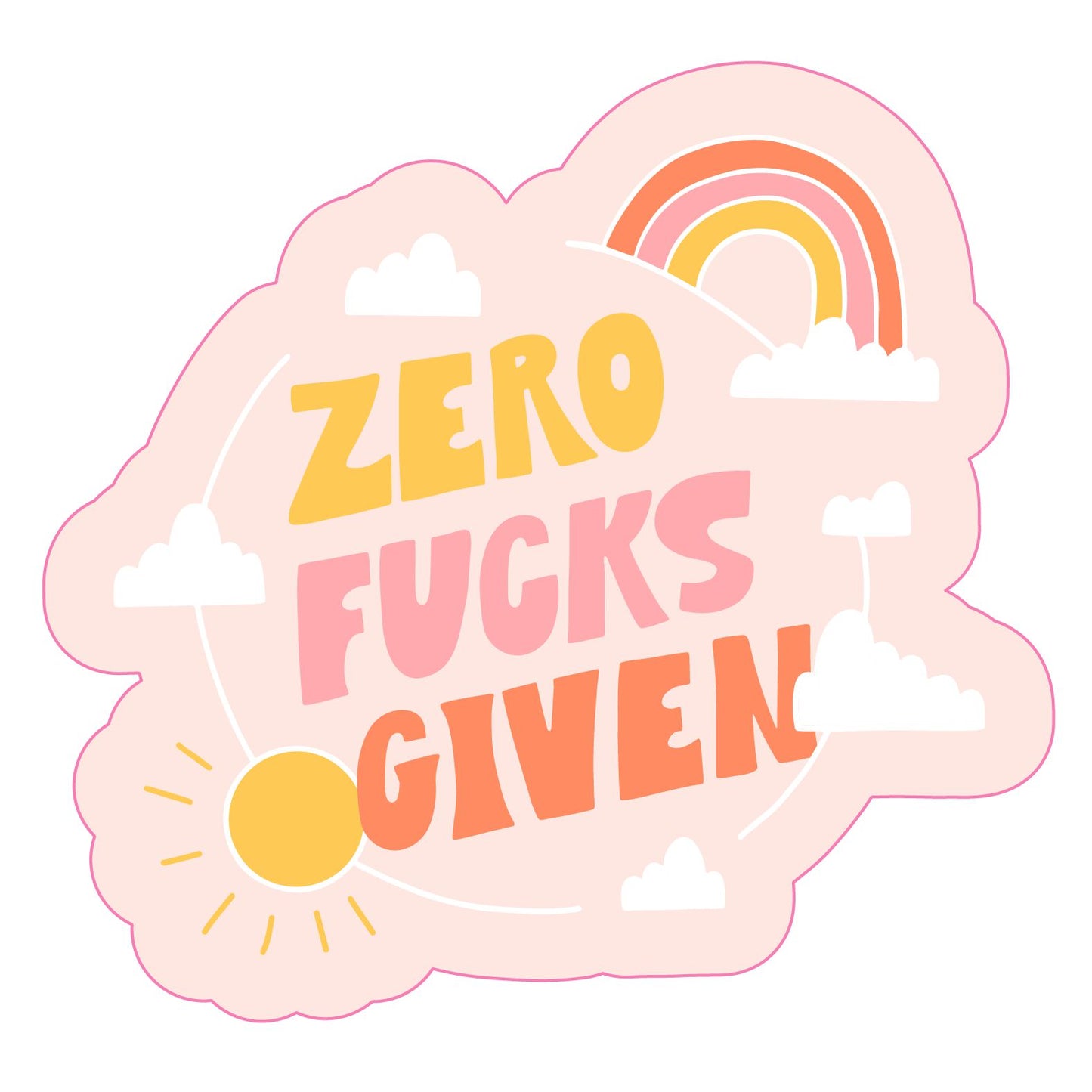 Zero Fucks Given Die-Cut Sticker