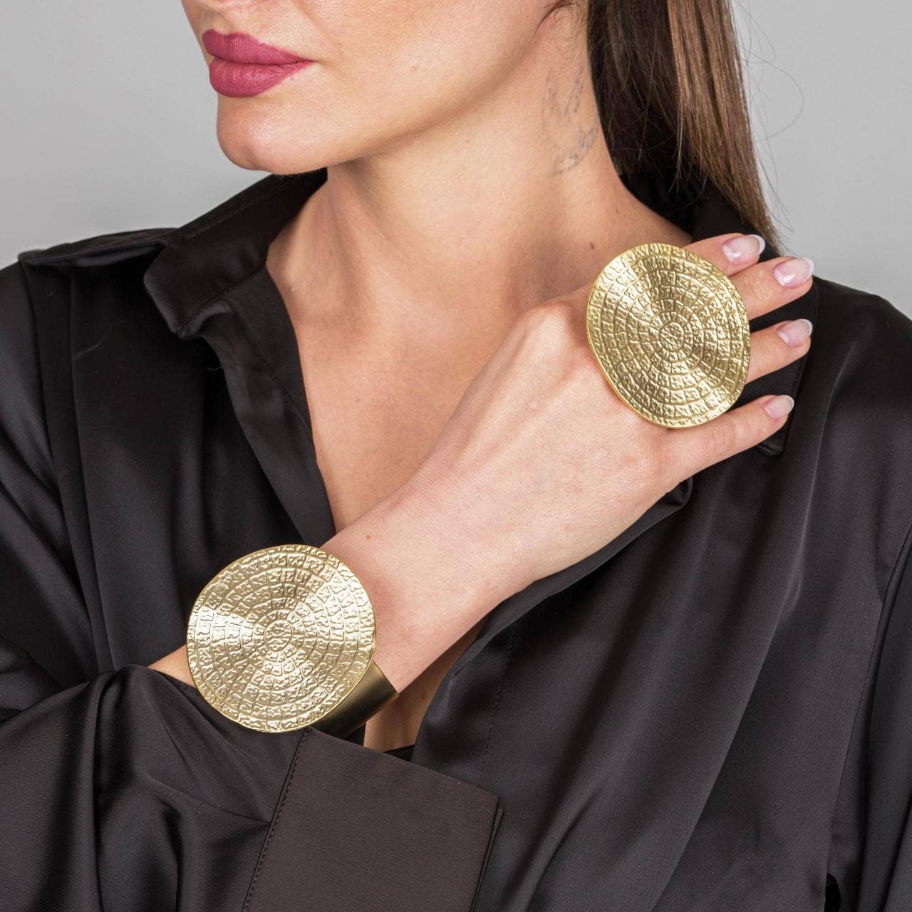 ZeyDor Gold Asena Bracelet and Ring Set | Handmade in Türkiye