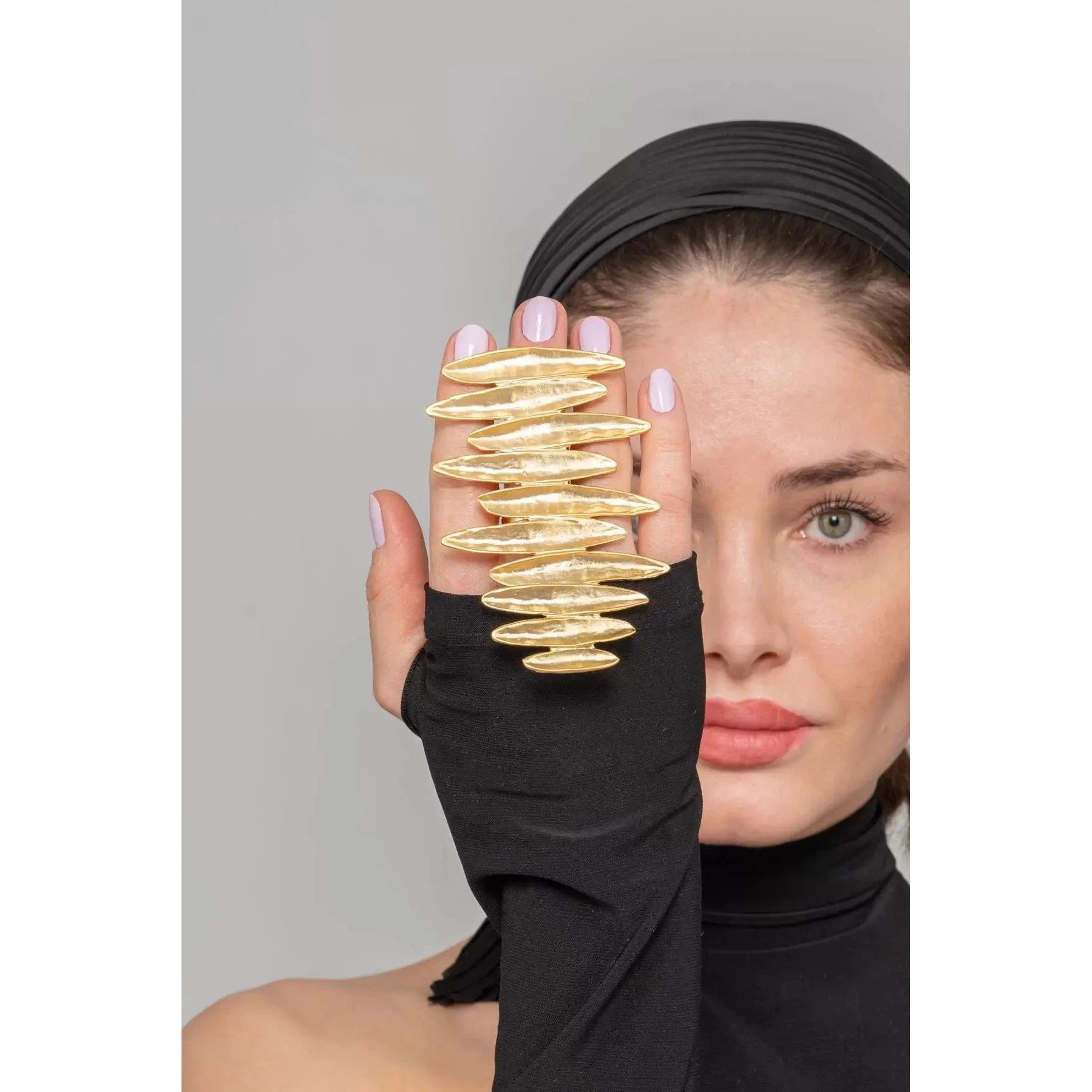 ZeyDor Golden Abstract Statement Ring | Handmade in Türkiye