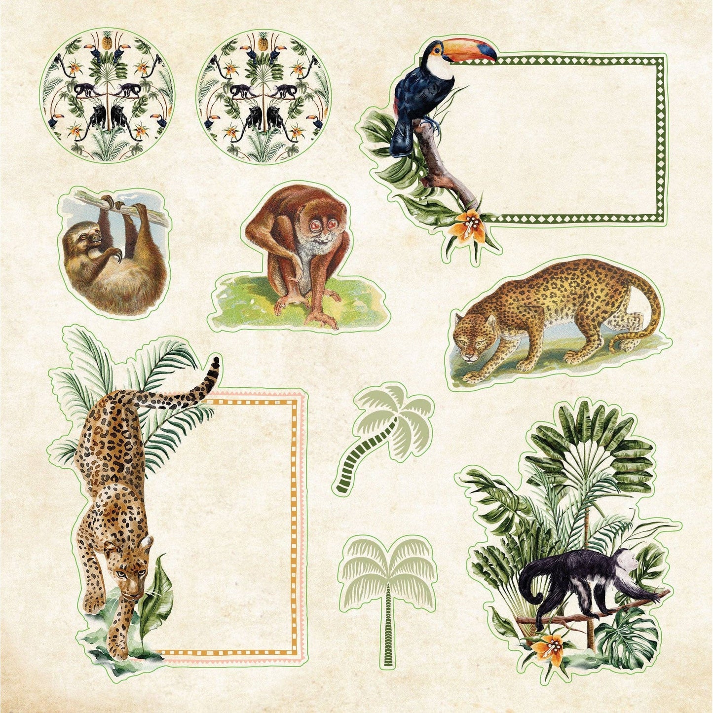 Zoological Ephemera Sticker Books | 50 Pages Animal Lovers Decals Collection | 6.5''