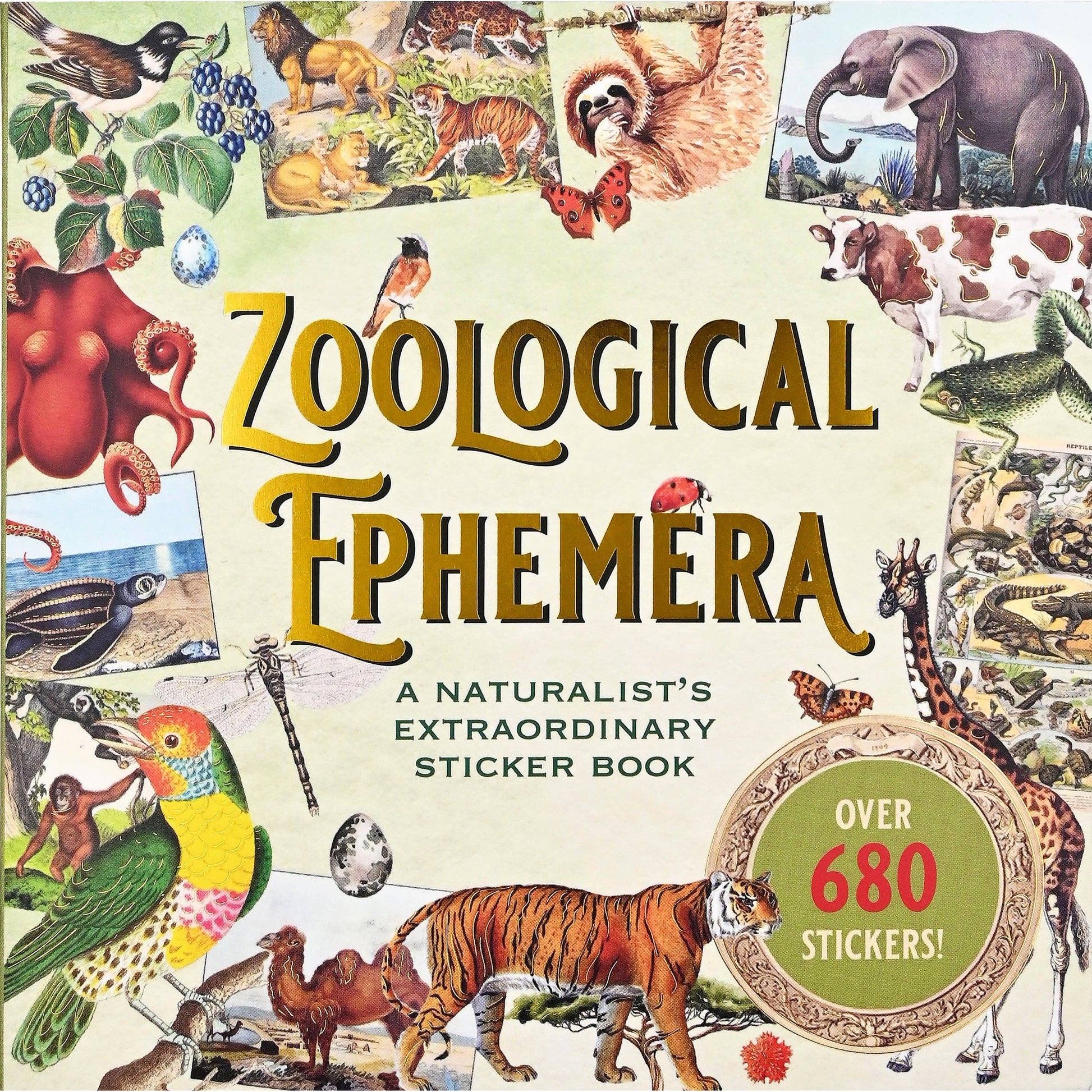 Zoological Ephemera Sticker Books | 50 Pages Animal Lovers Decals Collection | 6.5''