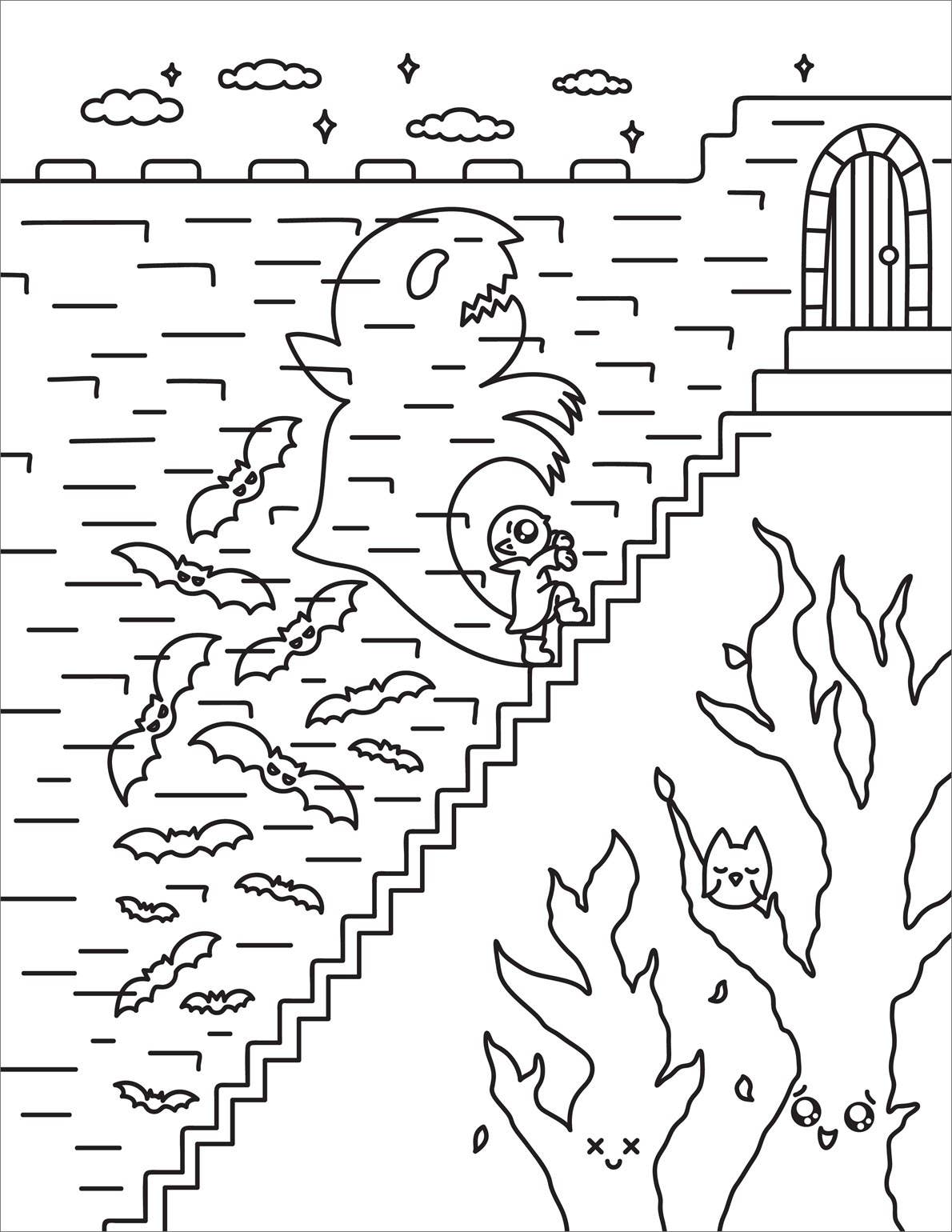Creepy Cute Horror Coloring Book for Adults | Kawaii Monsters & Classic Scary Scenes