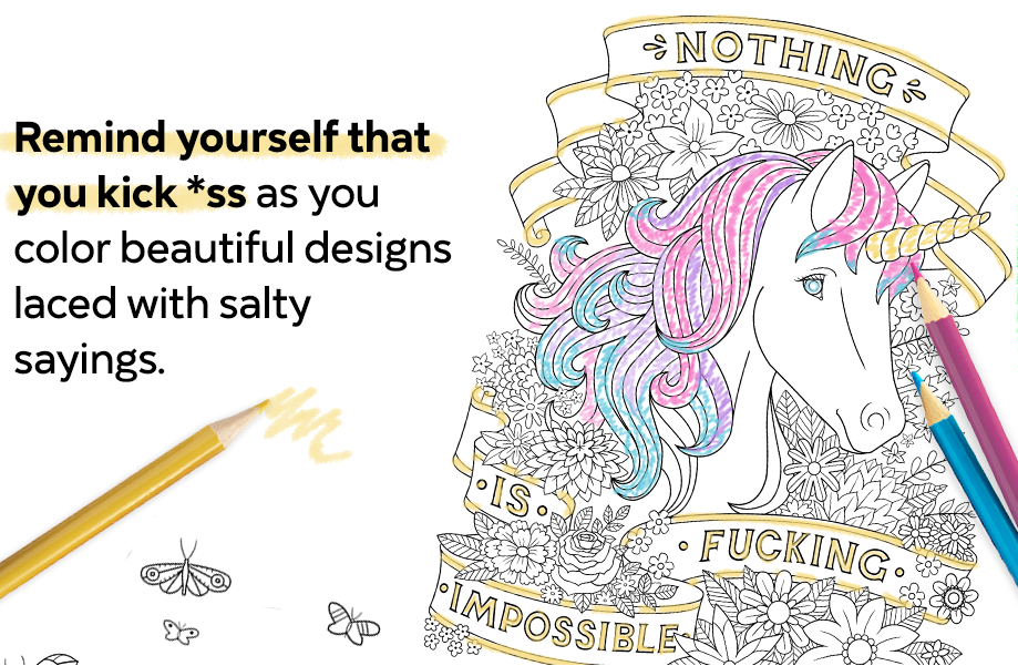 You Are a F-cking Rock Star Adult Coloring Book | Funny Motivational Swear Word Coloring Book