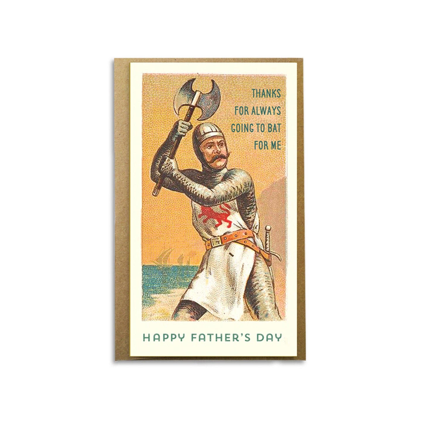 Thanks For Always Going To Bat For Me Funny Father’s Day Card | Vintage Knight Dad Card | Cute & Unique Father’s Day Greeting
