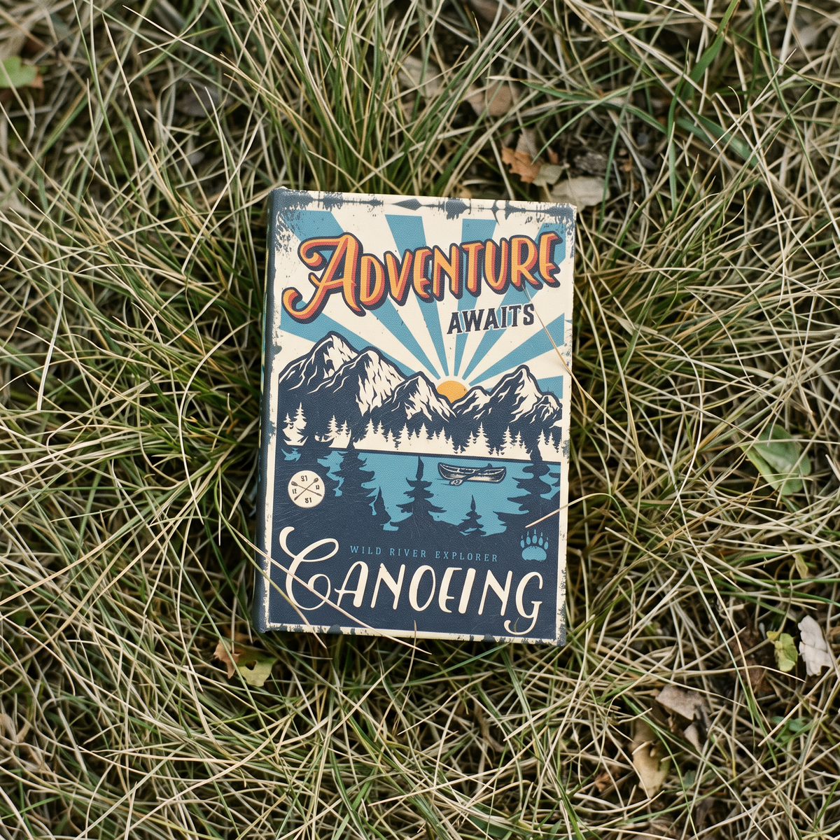 Adventure Awaits Canoeing Book Box | Men's Gift | Secret Stash or Trinket Box-Primitives by Kathy-The Bullish Store