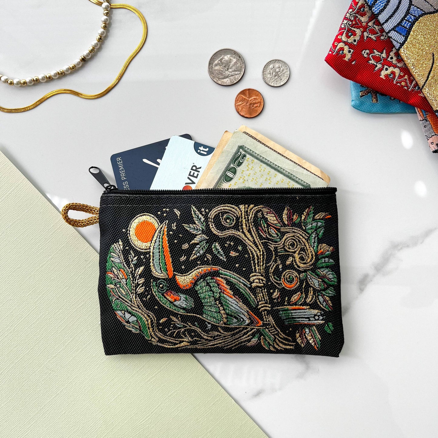 Parrot Design Coin Purse | Handmade in Turkey | 4" x 5"