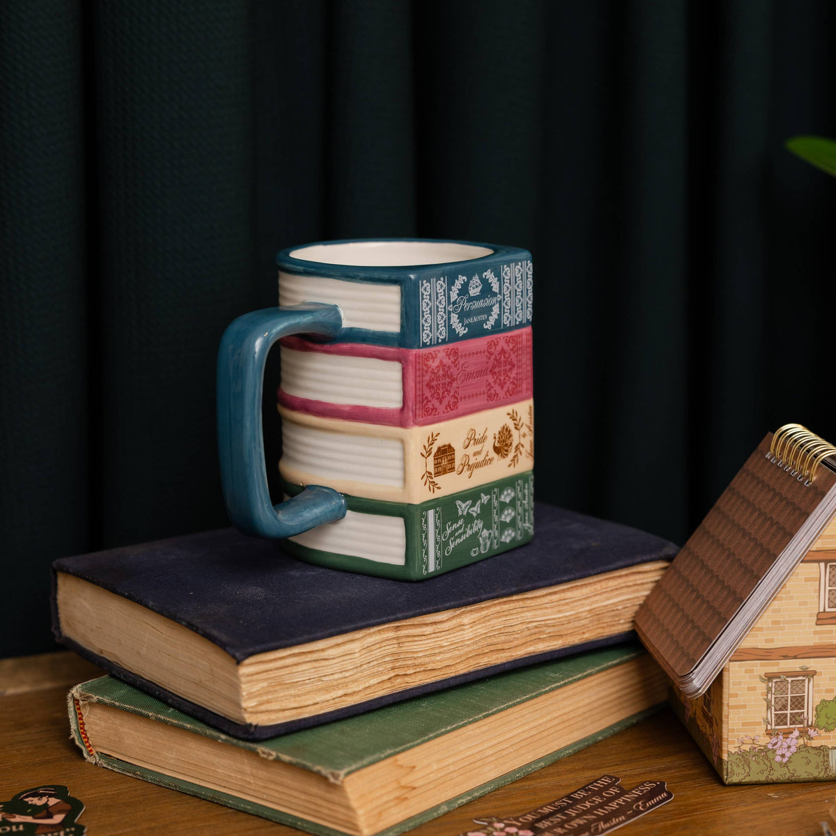 Jane Austen Stacked Books Ceramic Mug