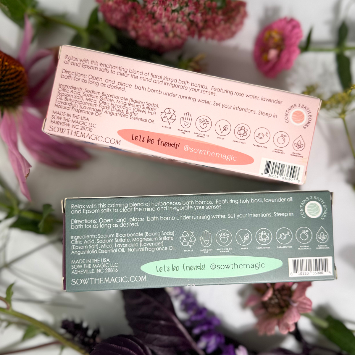 Moon Phase Flower Power Bath Bomb Trio | Wild Rose + Citrus-Sow the Magic-The Bullish Store