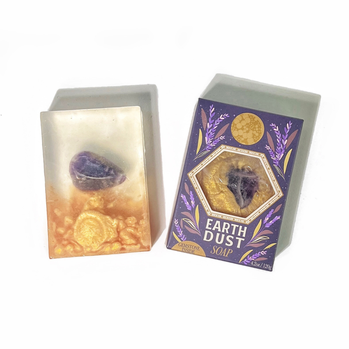 Earth Dust Lavender Sage Gemstone Bar Soap with Amethyst-Sow the Magic-The Bullish Store