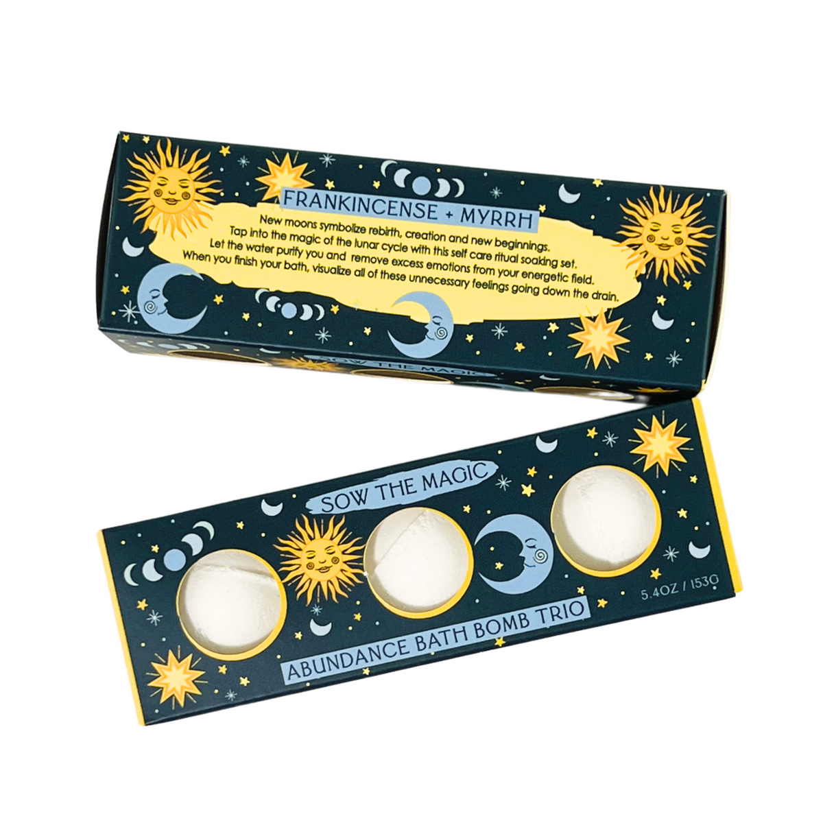 Moon Phase Abundance Bath Bomb Trio | Frankincense + Myrrh-Sow the Magic-The Bullish Store