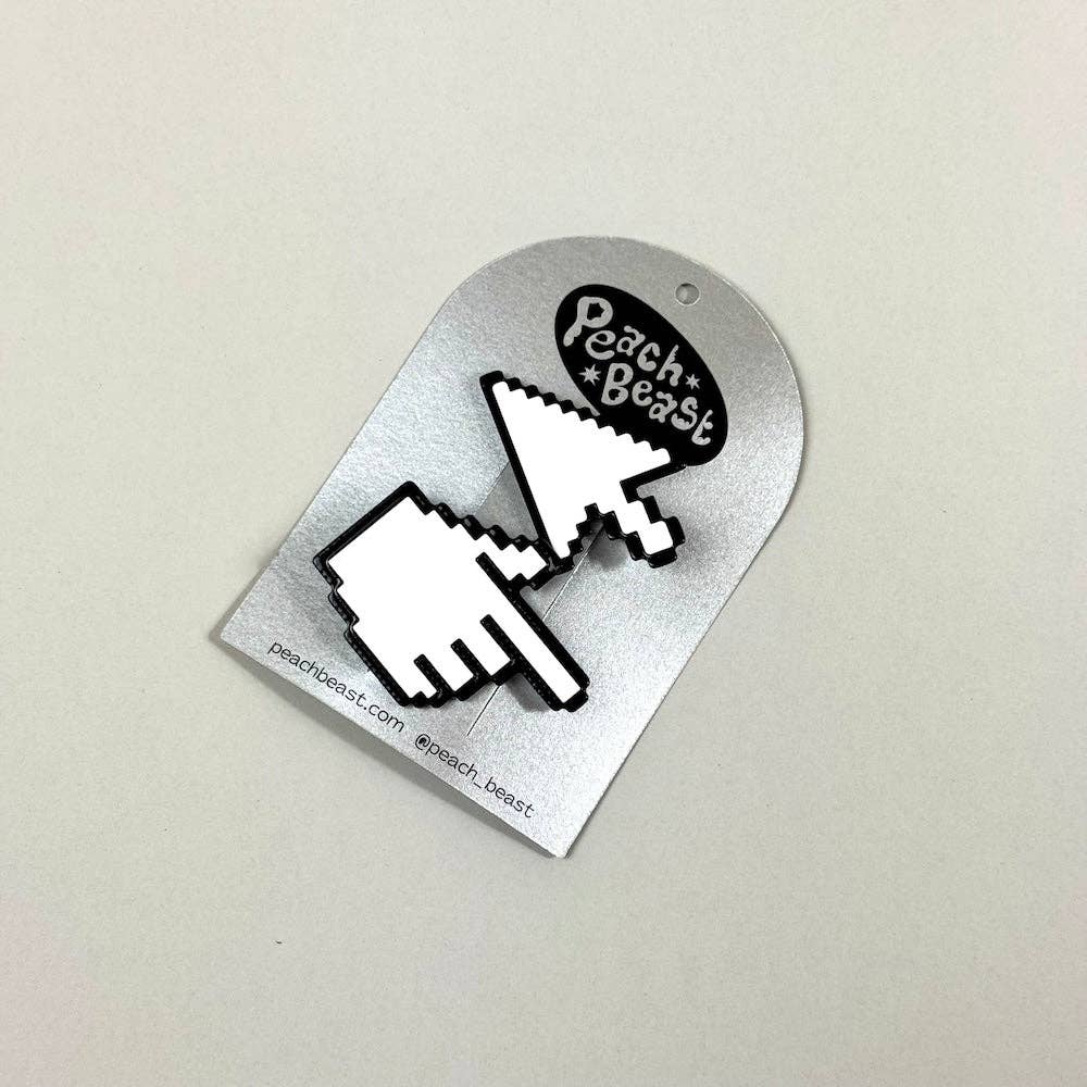 White cursor icon hair clip