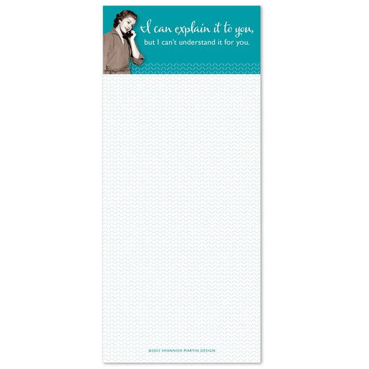 I Can Explain it To You Magnetic List Notepad | Funny Retro Magnetic Memo Pad