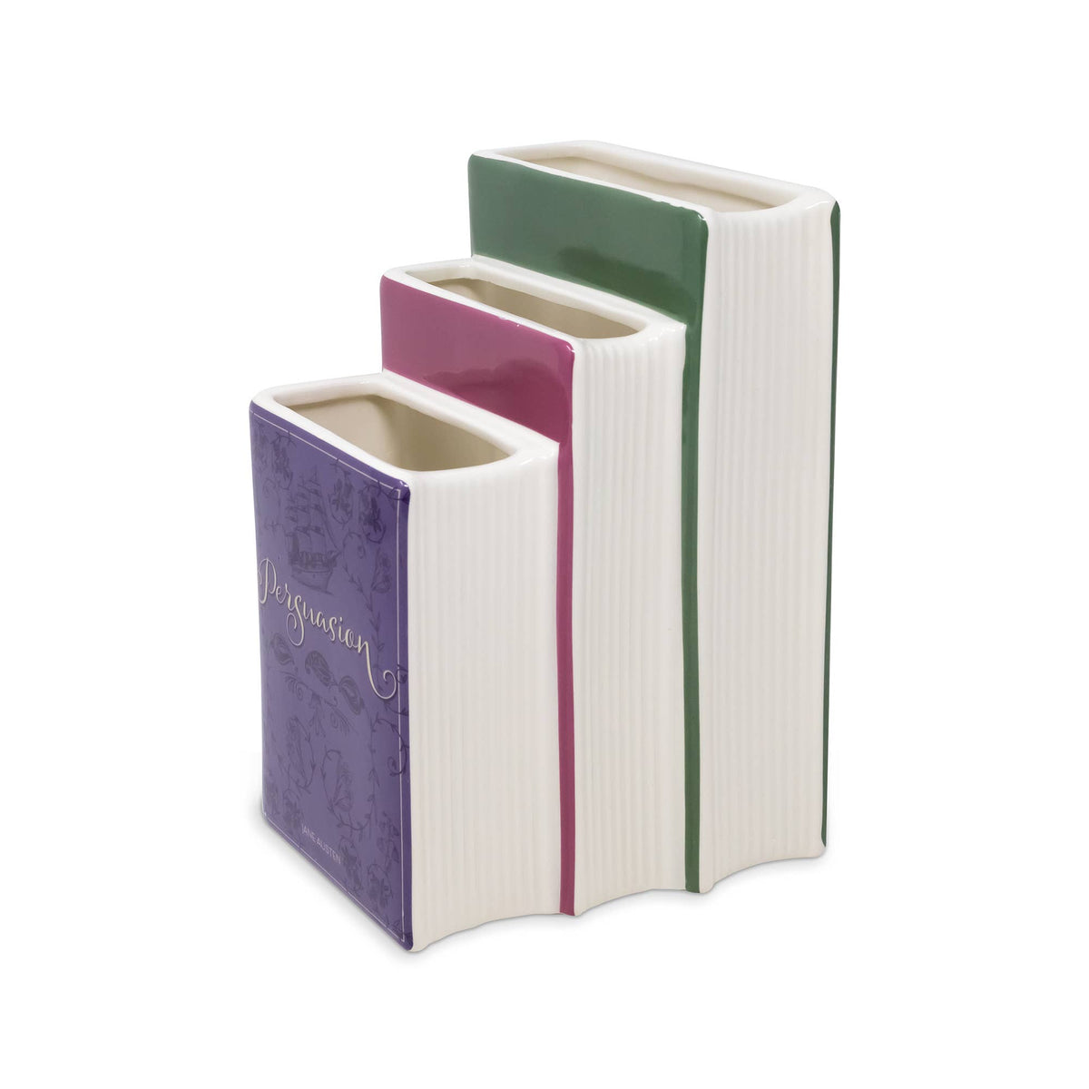 Jane Austen Triple Book Ceramic Vase