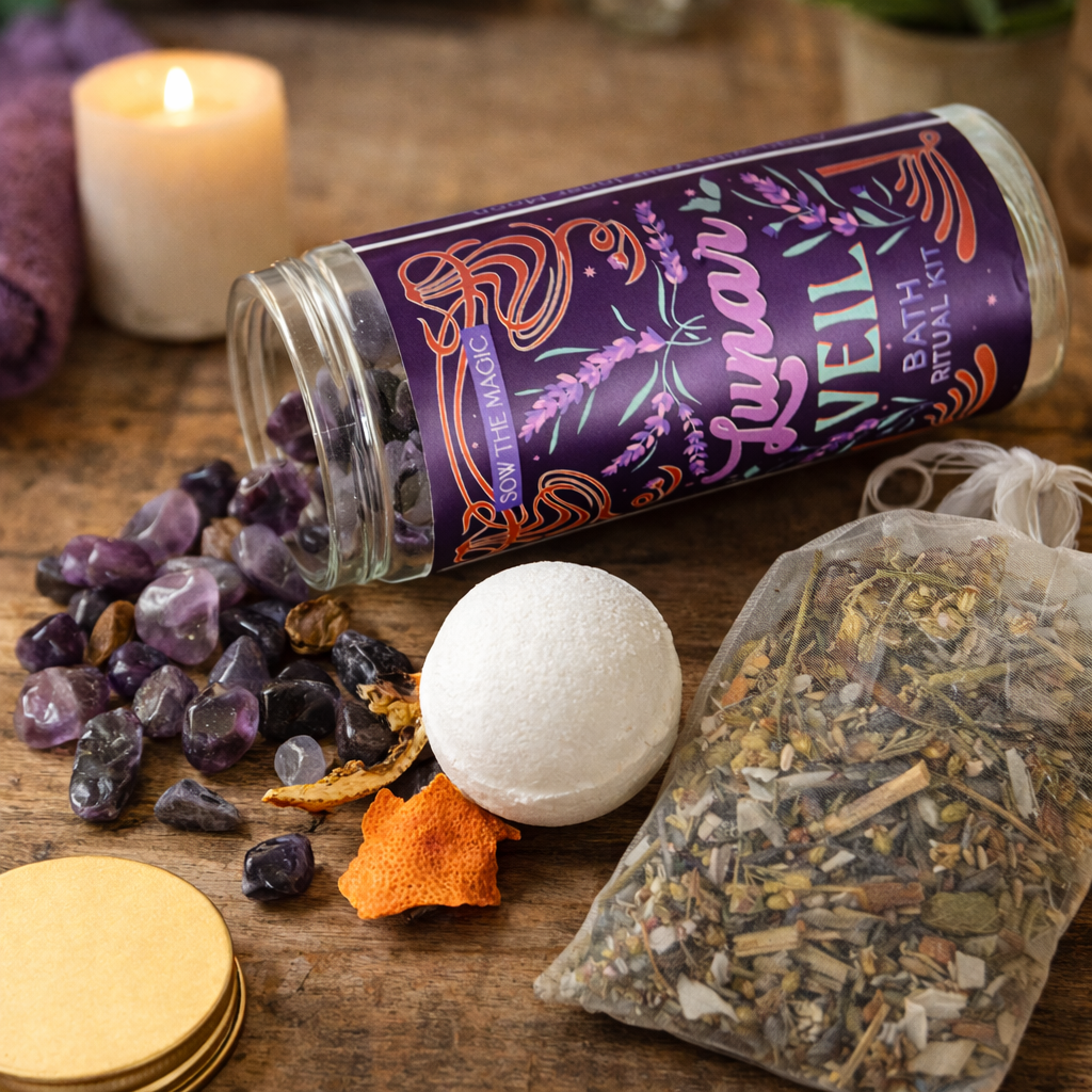 Lunar Veil Bath Ritual Kit with Amethyst | Lavender-Sow the Magic-The Bullish Store