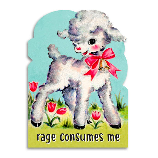 Rage Consumes Me Cute Vintage Card | Funny Greeting Card