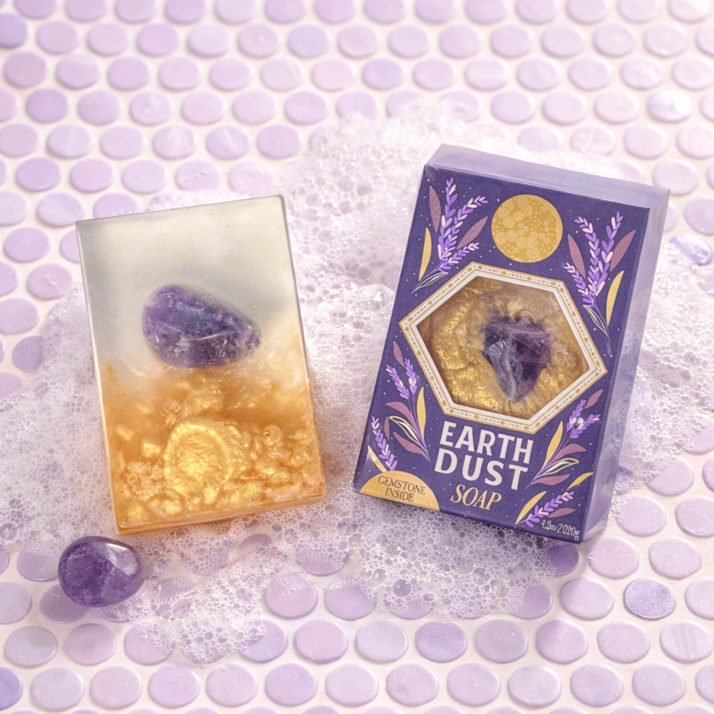 Earth Dust Lavender Sage Gemstone Bar Soap with Amethyst-Sow the Magic-The Bullish Store