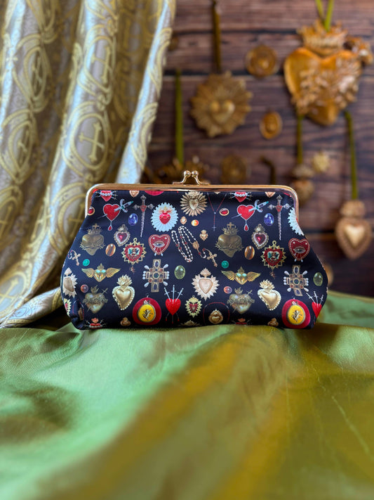 Sacred Heart Smell Proof Bag | Gothic Catholic Stash Bag | Religious Print Odor Proof Pouch