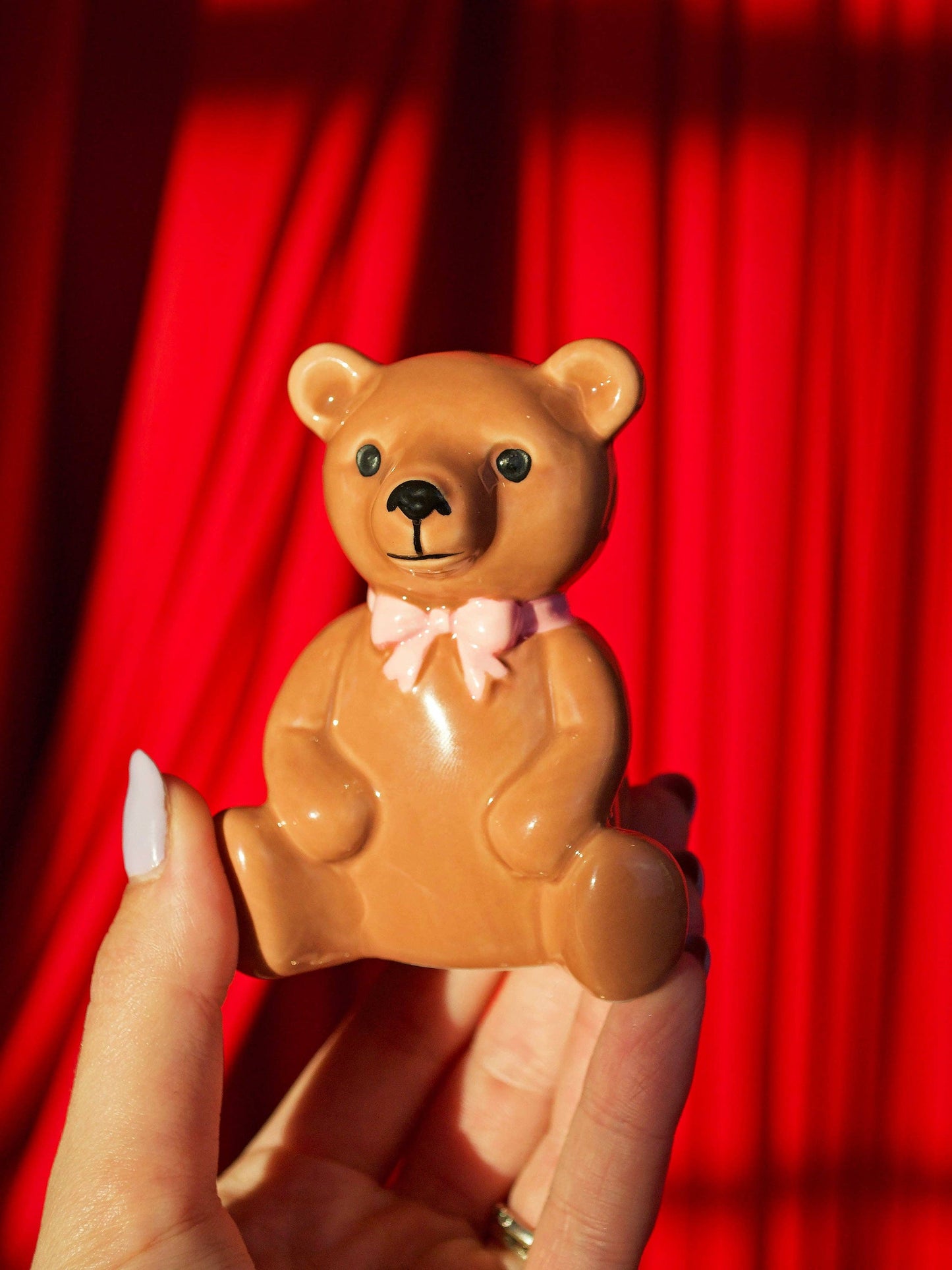 Teddy Bear Match Striker | Ceramic Bear Match Holder & Striker | Cute Vintage Style Matchstick Decor