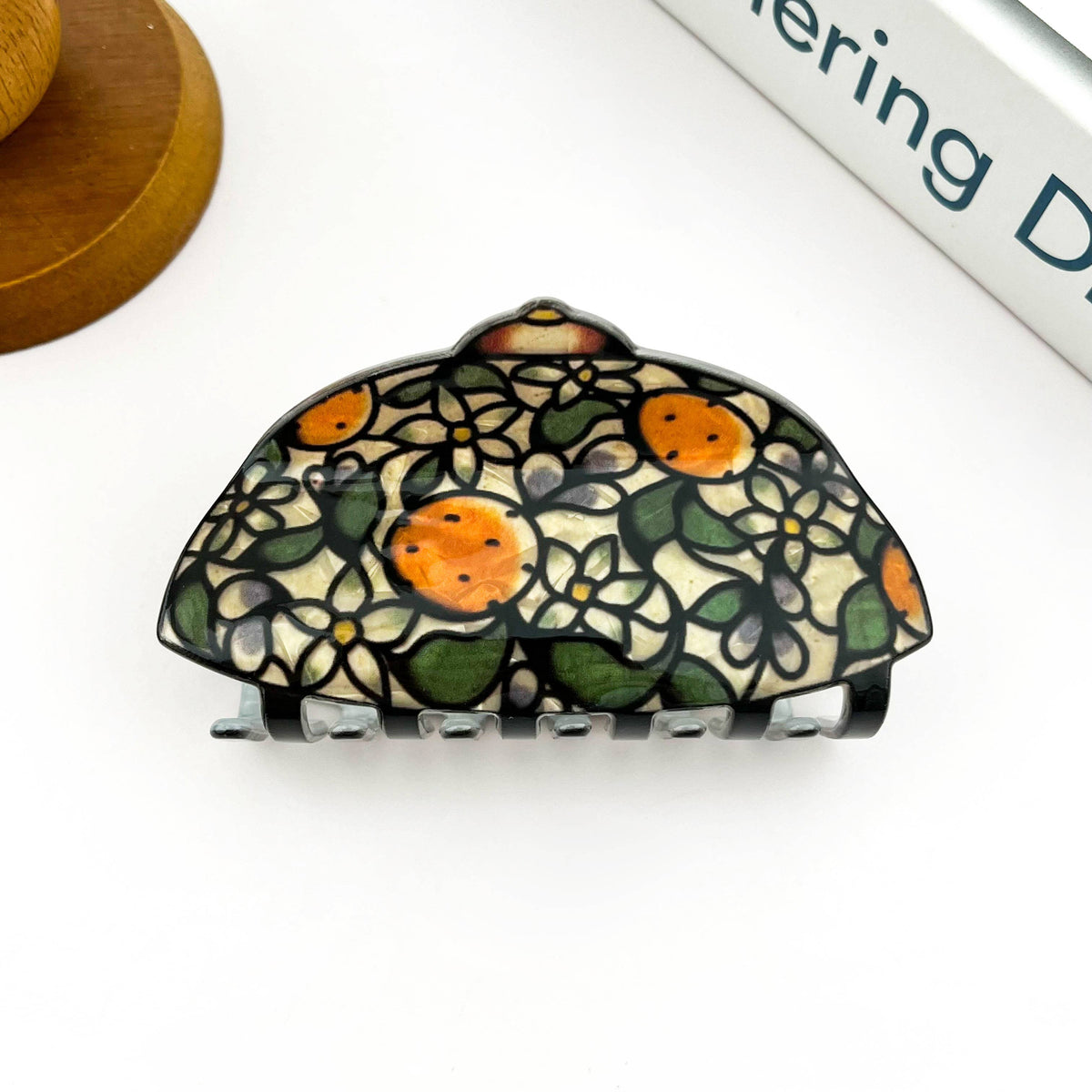 Stained Glass Floral Acrylic Hair Claw