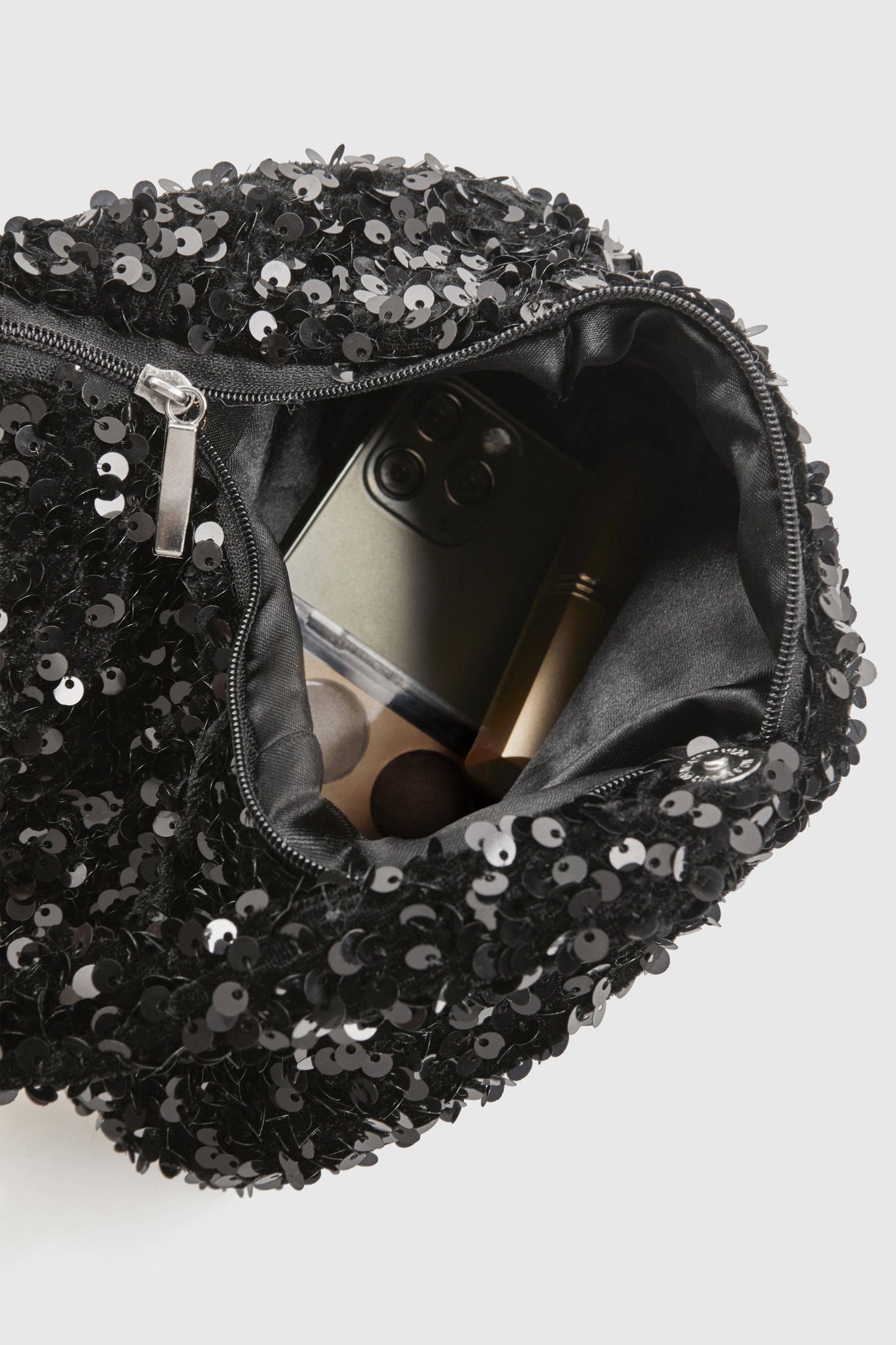 Sequin Evening Clutch in Black or Black/Gold