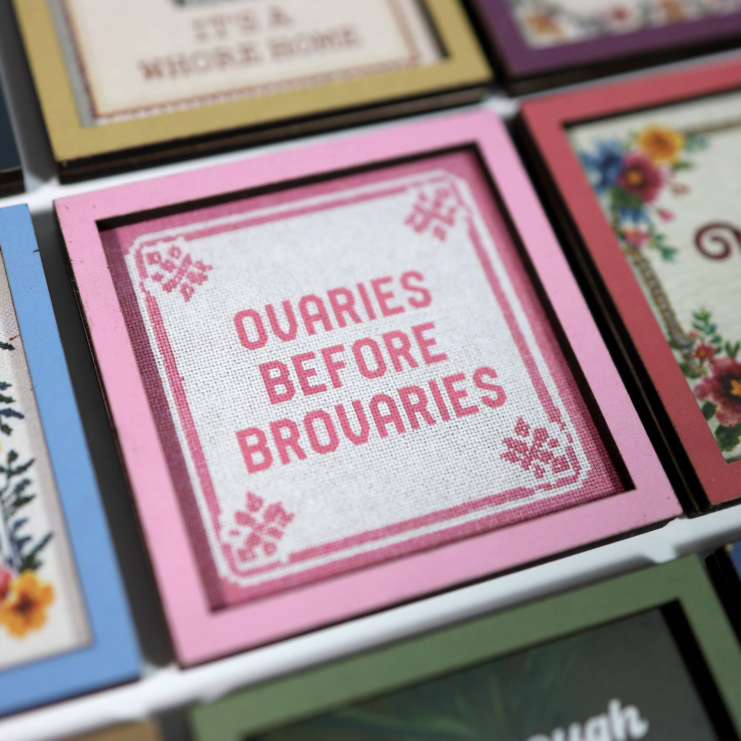Ovaries Before Brovaries Funny Wooden Magnet