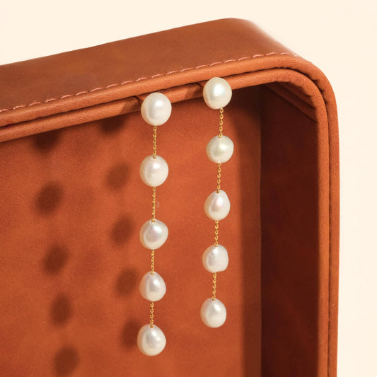 Ornella 18K Gold Vintage Freshwater Pearl Drop Earrings