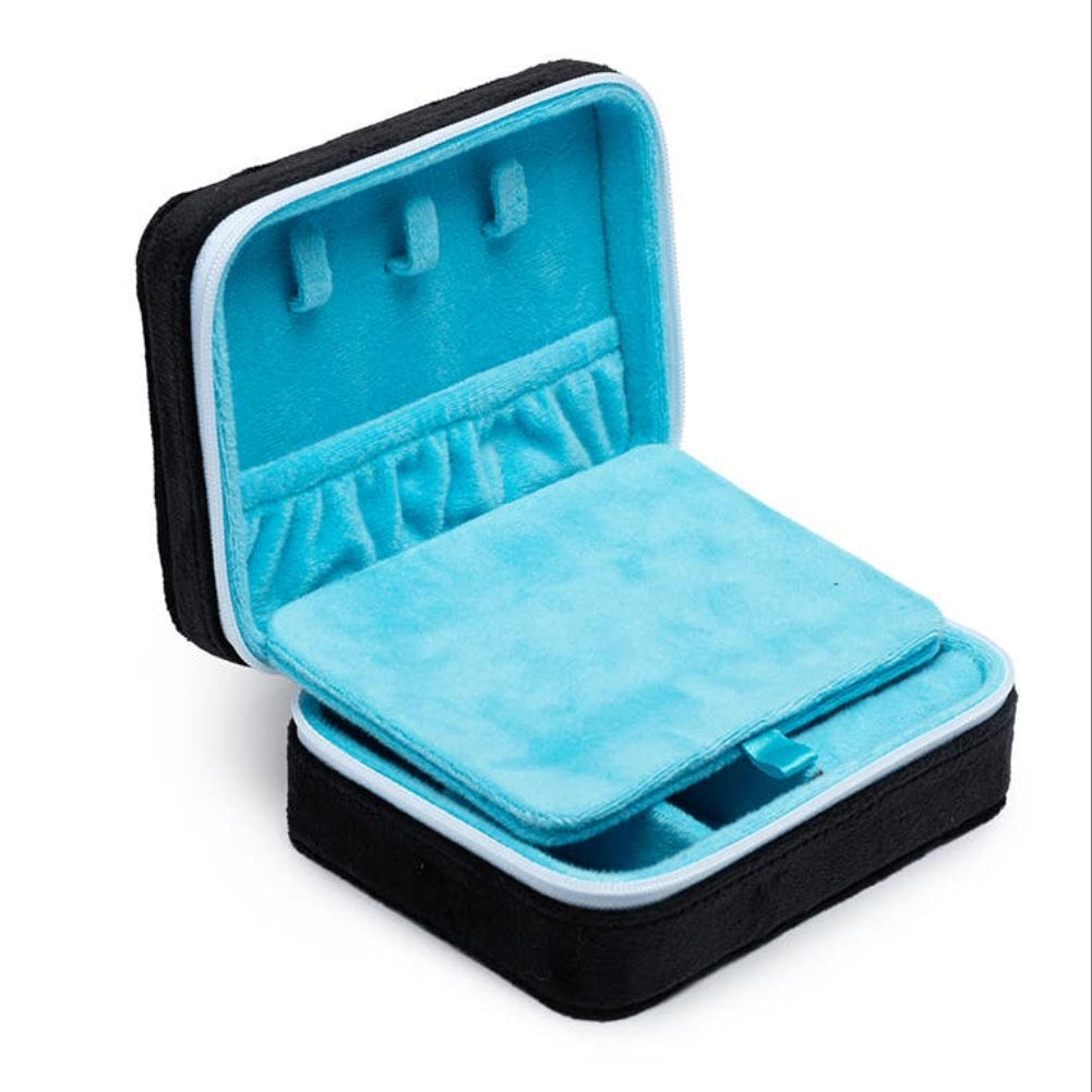 Black Notebook Velvet Jewelry Travel Case