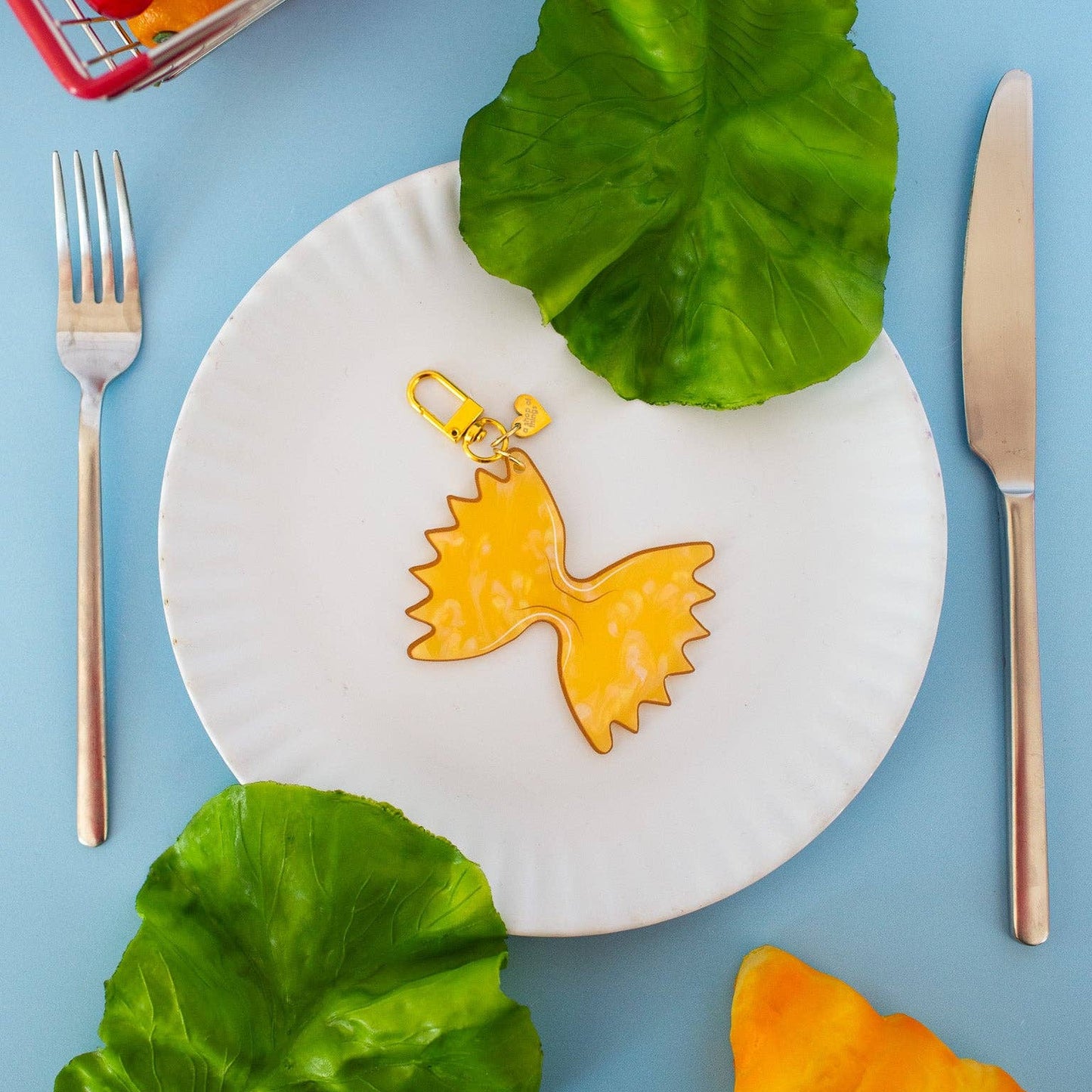 Farfalle Pasta Keychain | Bowtie Pasta Acrylic Keychain | Cute Food Lover Bag Charm