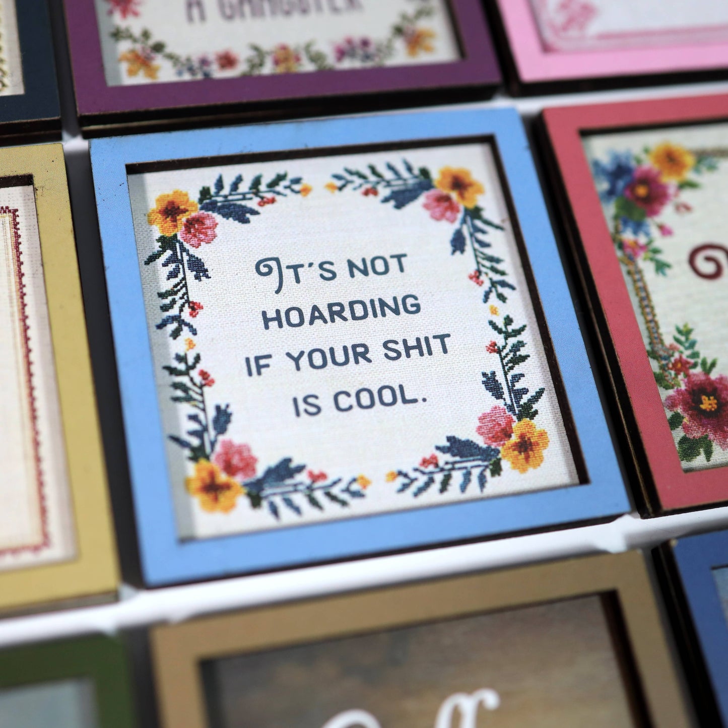 It's Not Hoarding If Your Shit Is Cool Funny Wooden Magnet