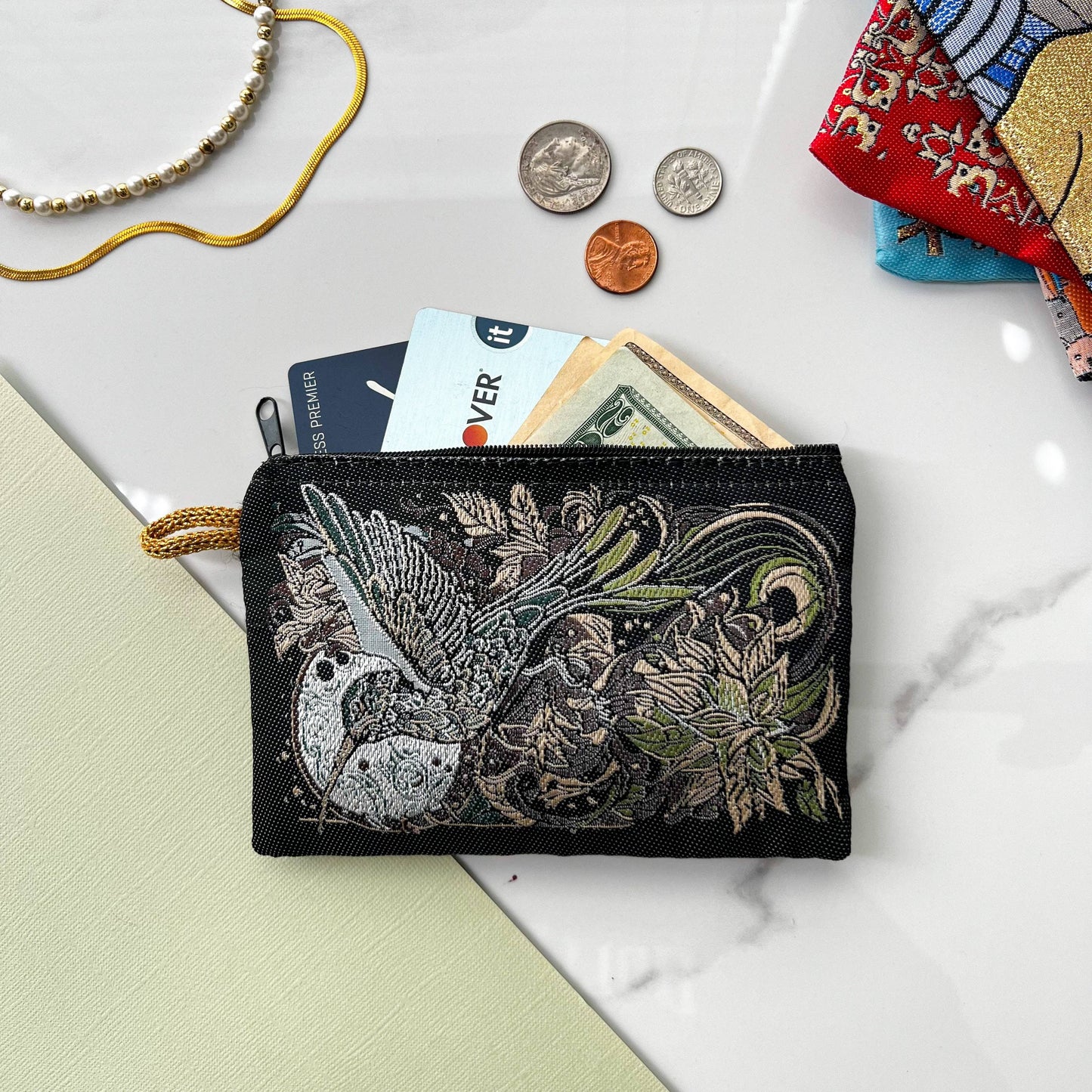 Bird Design Boho Coin Purse | Handmade in Turkey | 4" x 5"