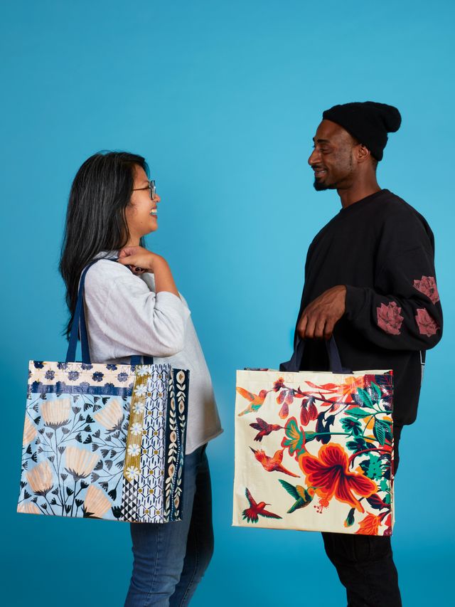 Hummingbird Shopper Tote Bag | Bird Lover Shopping Bag | 16" x 15" | BlueQ at GetBullish