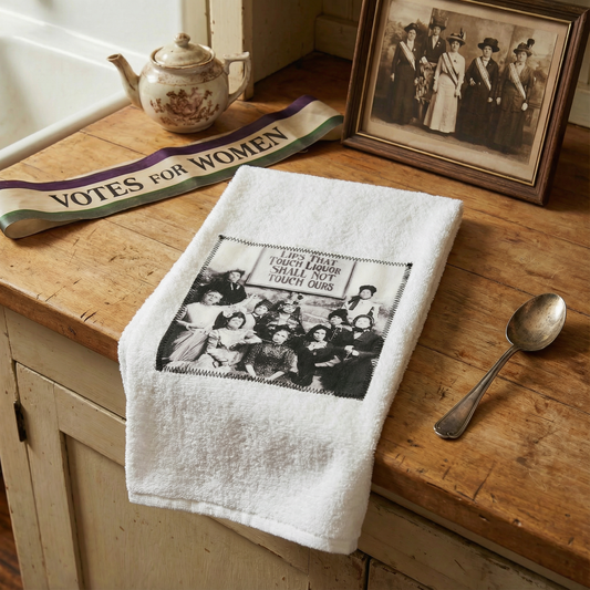 Lips That Touch Liquor Shall Not Touch Ours White Kitchen Towel | Cotton Hand Tea Dish Towel | 20" x 28"