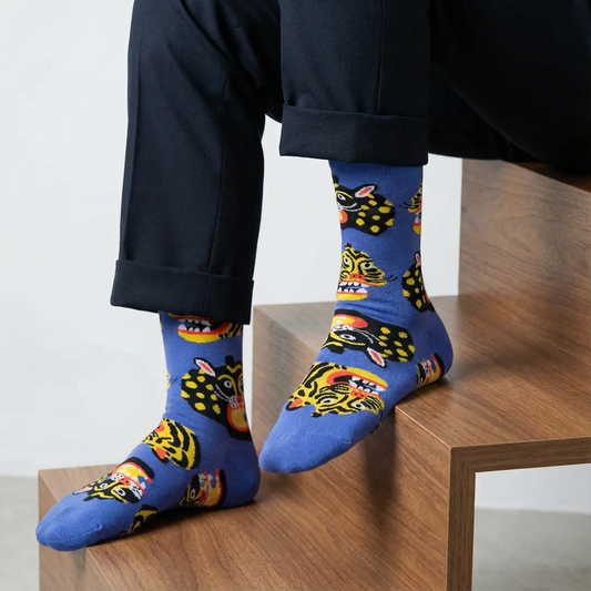 Wild Cats Large Crew Socks – Art by Kristina Micotti | Men's Sizing