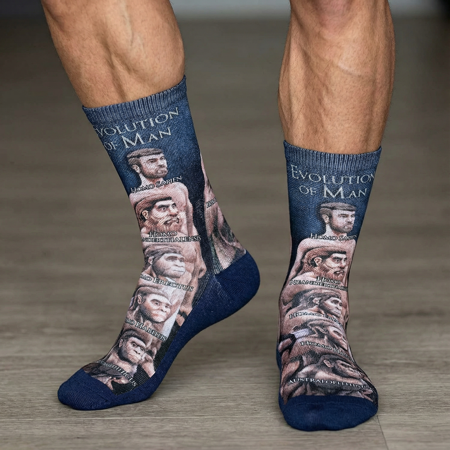 Human Evolution Men's Socks | Novelty Crew Socks