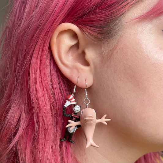 Dr. Seuss The Cat in the Hat Earring | Cat and Fish Dangle Earrings